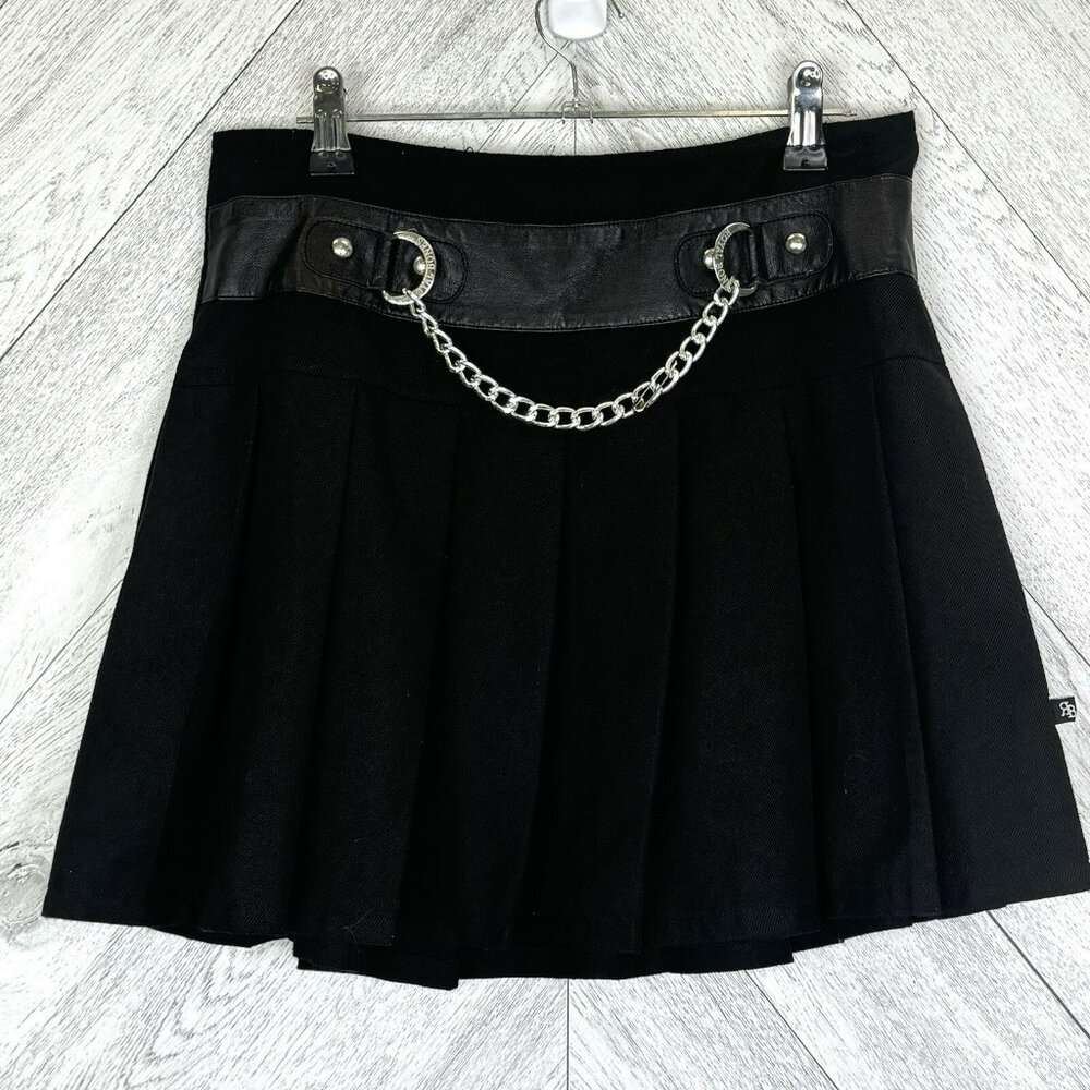 Royal Bones Daang Goodman Skirt Womens Size Small Black Pleated Kilt Goth Punk